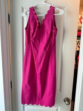 Banana Republic Fuscia Scallop-Edge Sleeveless Dress, size 6 (NWT!)✨